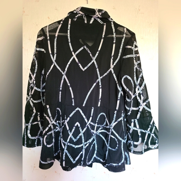 Frank Lyman black sheer coat, size small - Picture 6 of 10